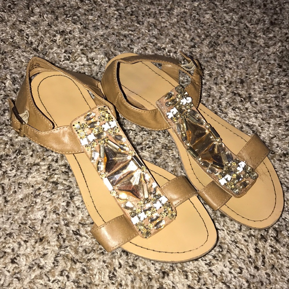 Gold bling sandals